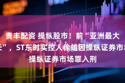 贵丰配资 操纵股市！前“亚洲最大驾校校长”，ST东时实控人徐雄因操纵证券市场罪入刑